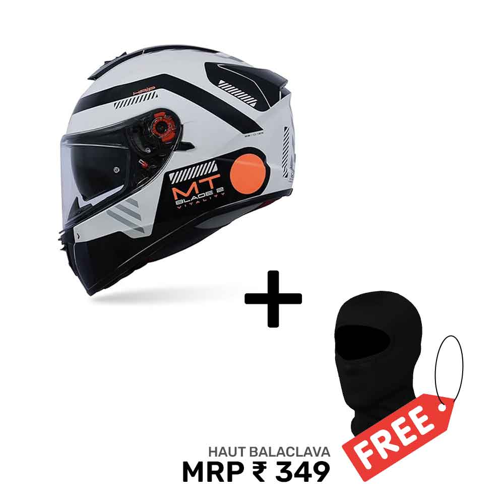Blade 2 Sv Vitality A4 - Motorcycle Riding Helmet (Fluor Gloss) + Balaclava — Full Face Helmets