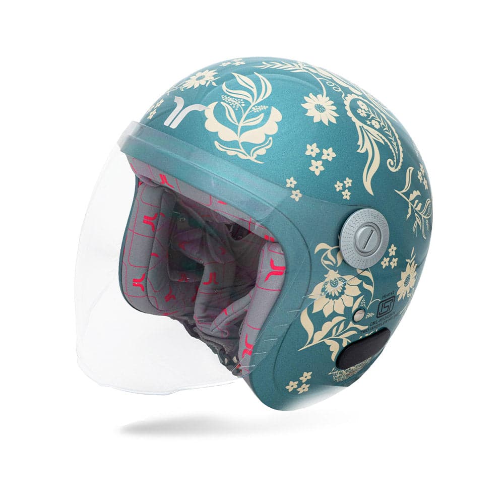 Flora - Motorcycle Riding Helmet for Women (Marine Blue) — Open Face & Off-Road Helmets