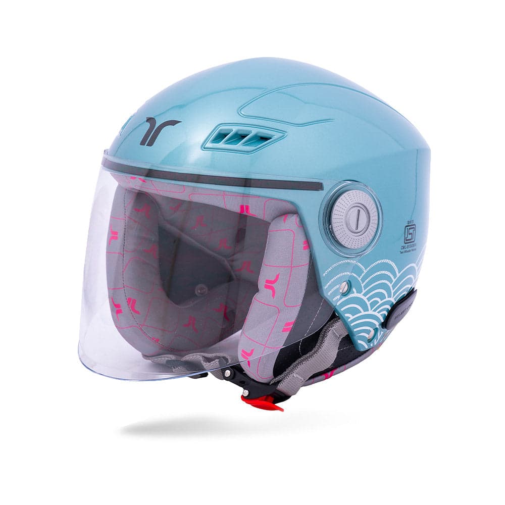 Lilt - Motorcycle Riding Helmet for Women (Aqua Blue) — Open Face & Off-Road Helmets