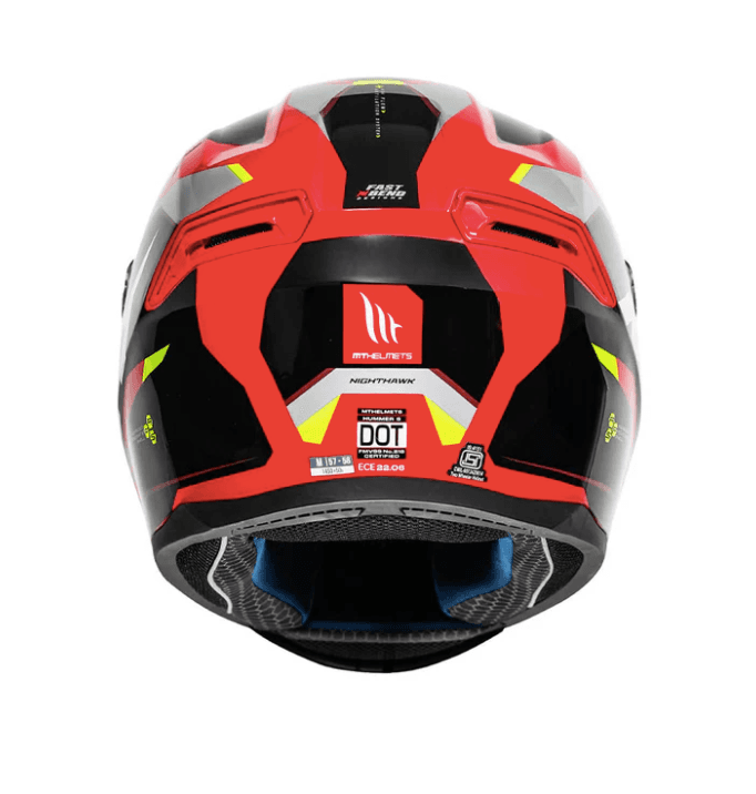 Hummer B Nighthawk D2 - Motorcycle Riding Helmet (Fluor Red/Grey) —